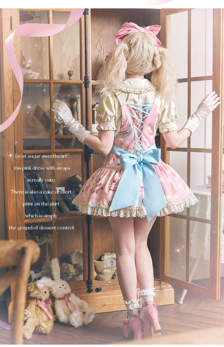 Mewroco~Frost Sugar Sweetheart~Lolita Cute Daily Strappy Dress   