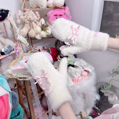 Chestnut Lolita~Plush Gloves Winter Lolita Socks Full coverage gloves  