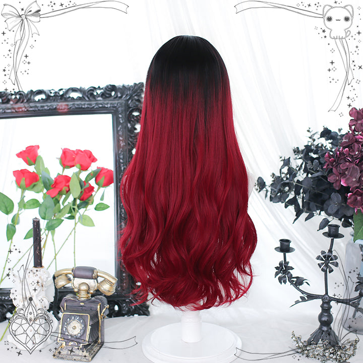 Dalao Home~Gothic Lolita Inferno Dark Fantasy Black Red Wig   