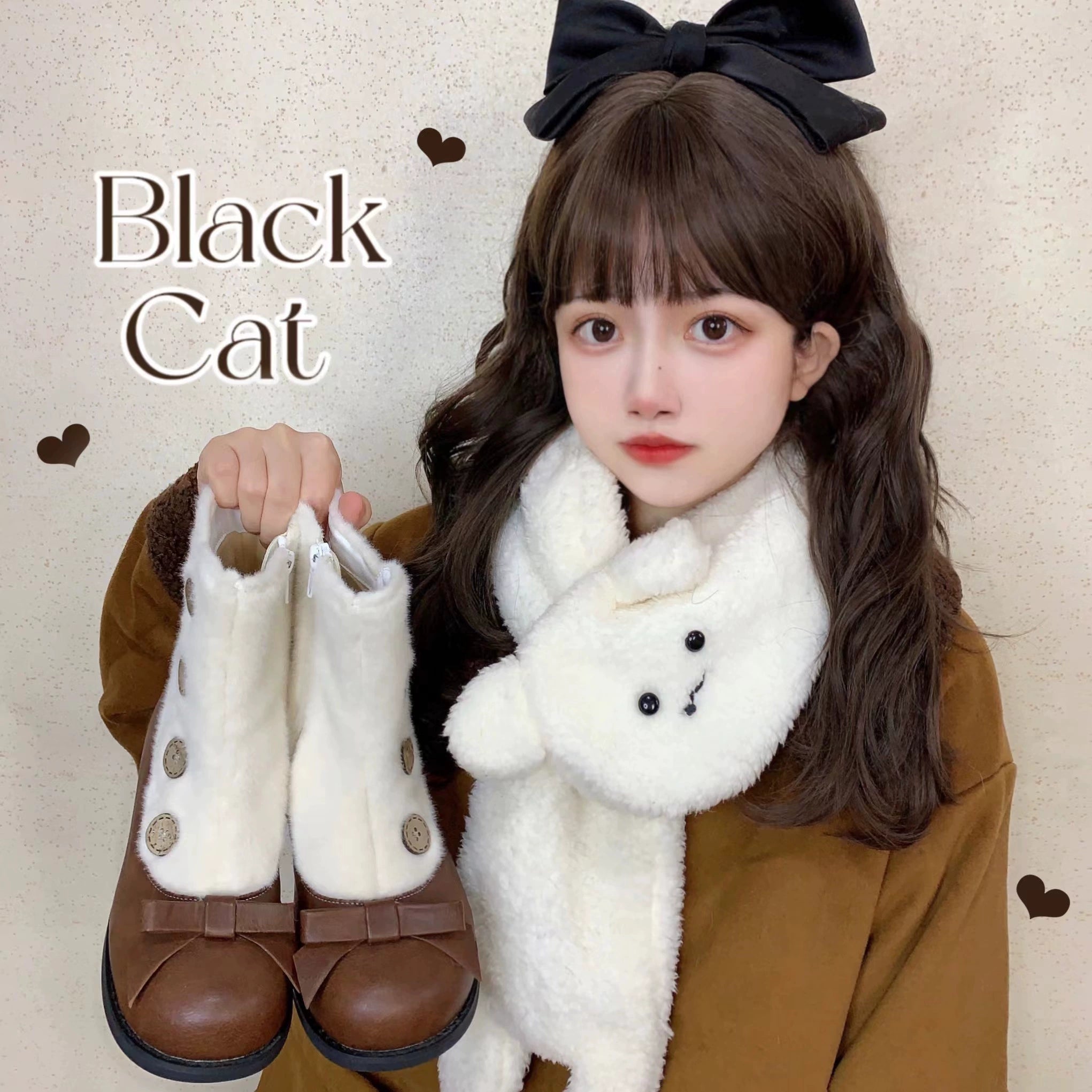 Dolly Doll~Winter Lolita Boots Fur Mary Jane Lolita Low Heel Shoes 32674:403442