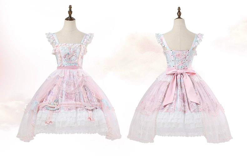 Urtto~Pegasus Park~Sweet Lolita JSK Dress Dual Color Princess Lolita Dress Set 41528:701764