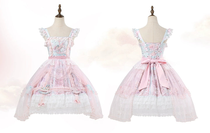 Urtto~Pegasus Park~Sweet Lolita JSK Dress Dual Color Princess Lolita Dress Set 41528:701764