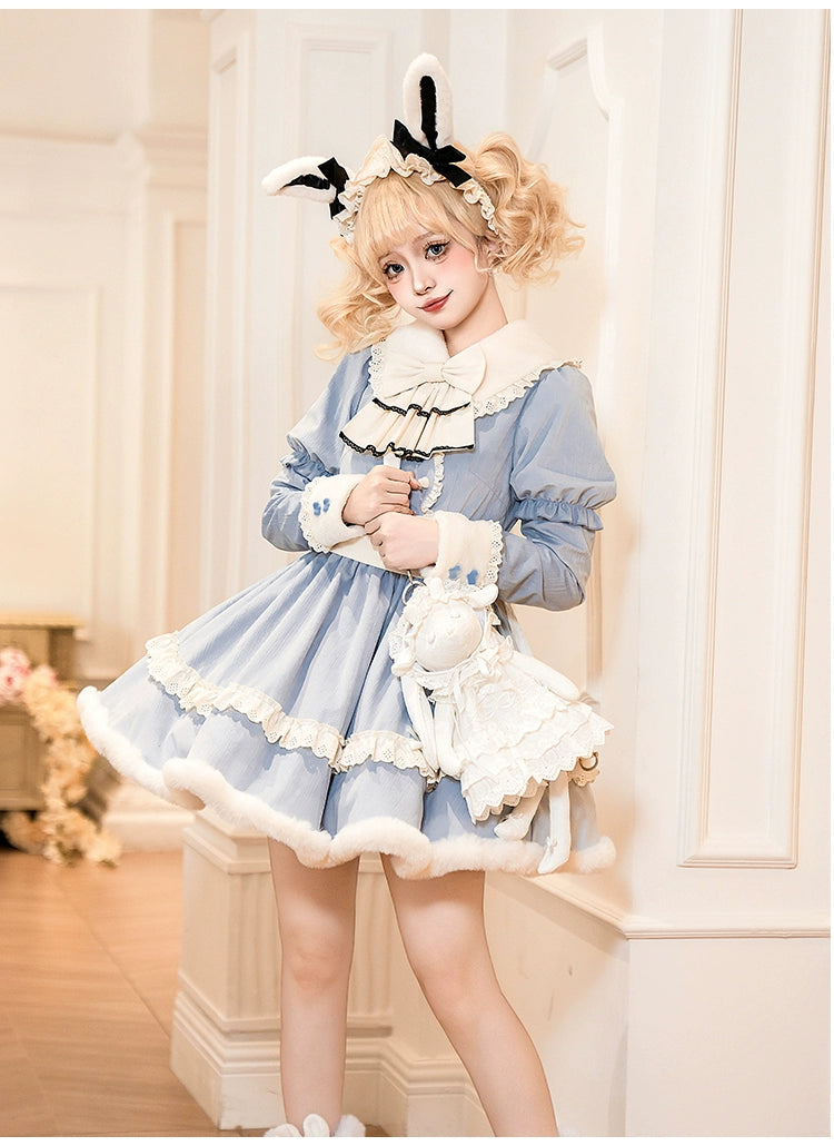 With PUJI~Puppet Box~Kawaii Lolita Bag Lamb Kitten Detachable Bag Dress Hat