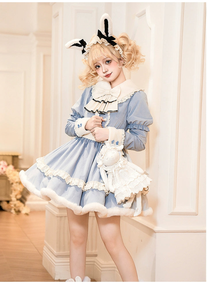 With PUJI~Puppet Box~Kawaii Lolita Bag Lamb Kitten Detachable Bag Dress Hat