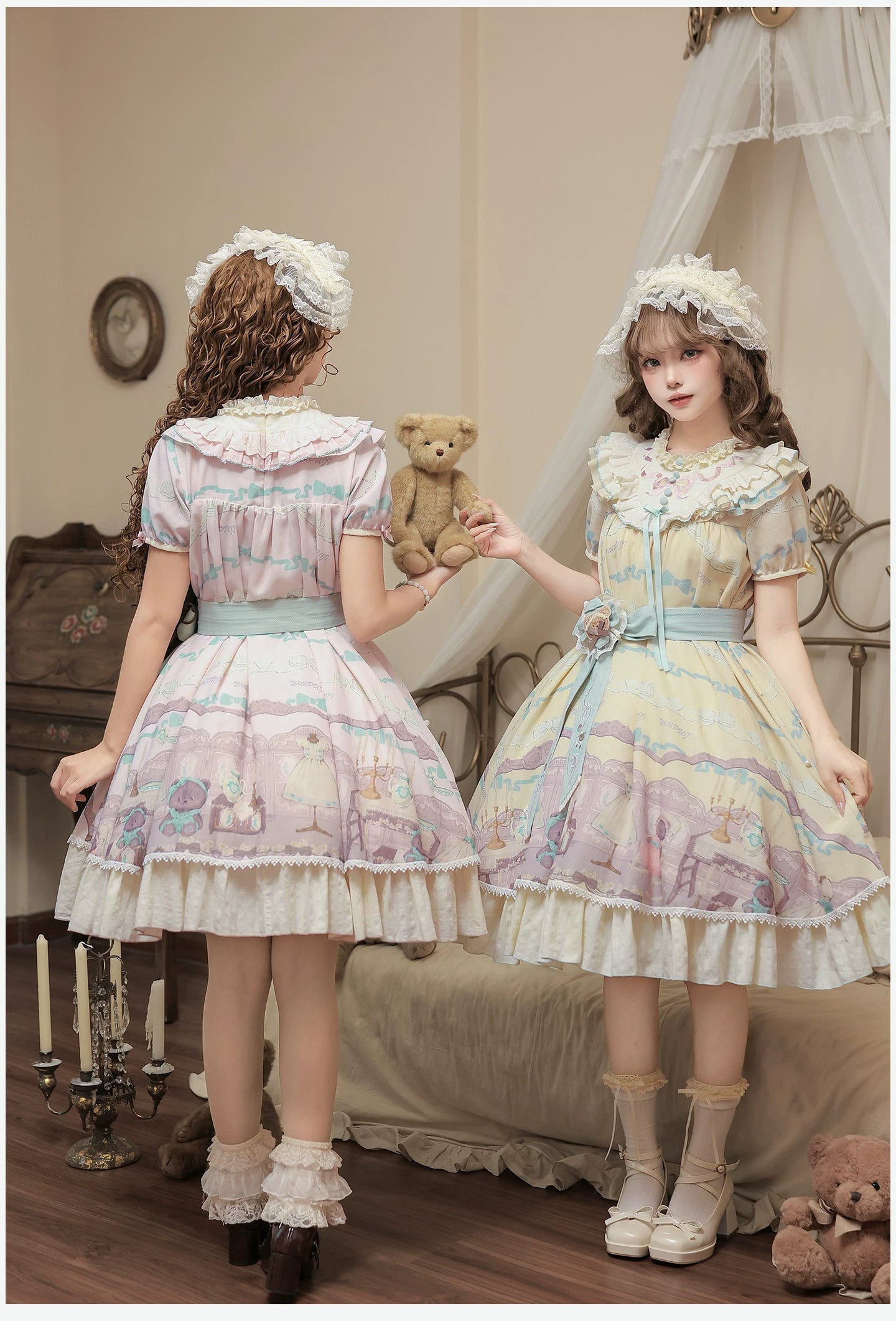Brown Dollhouse SP - Kawaii Lolita Dollhouse Printed OP Dress with Embroidery 45551:855803