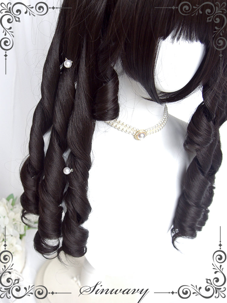 (Buyforme)Sinwavy~Retro Elegant Roman Curl Double Ponytail Wig   