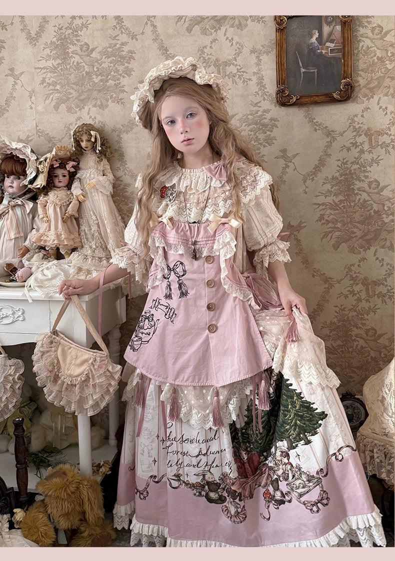 NanShengGe~Girl's Story Book~Plus Size Sweet Lolita OP Dress Two-piece Dress Suit 40704:673356