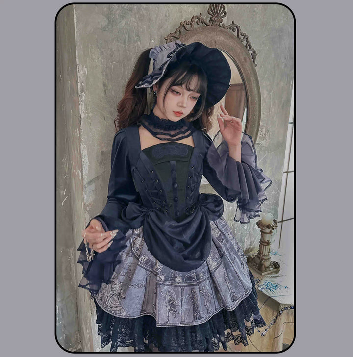 Susin Lolita~Star Disk~Gothic Lolita Dress Elegant OP Dress and Coat