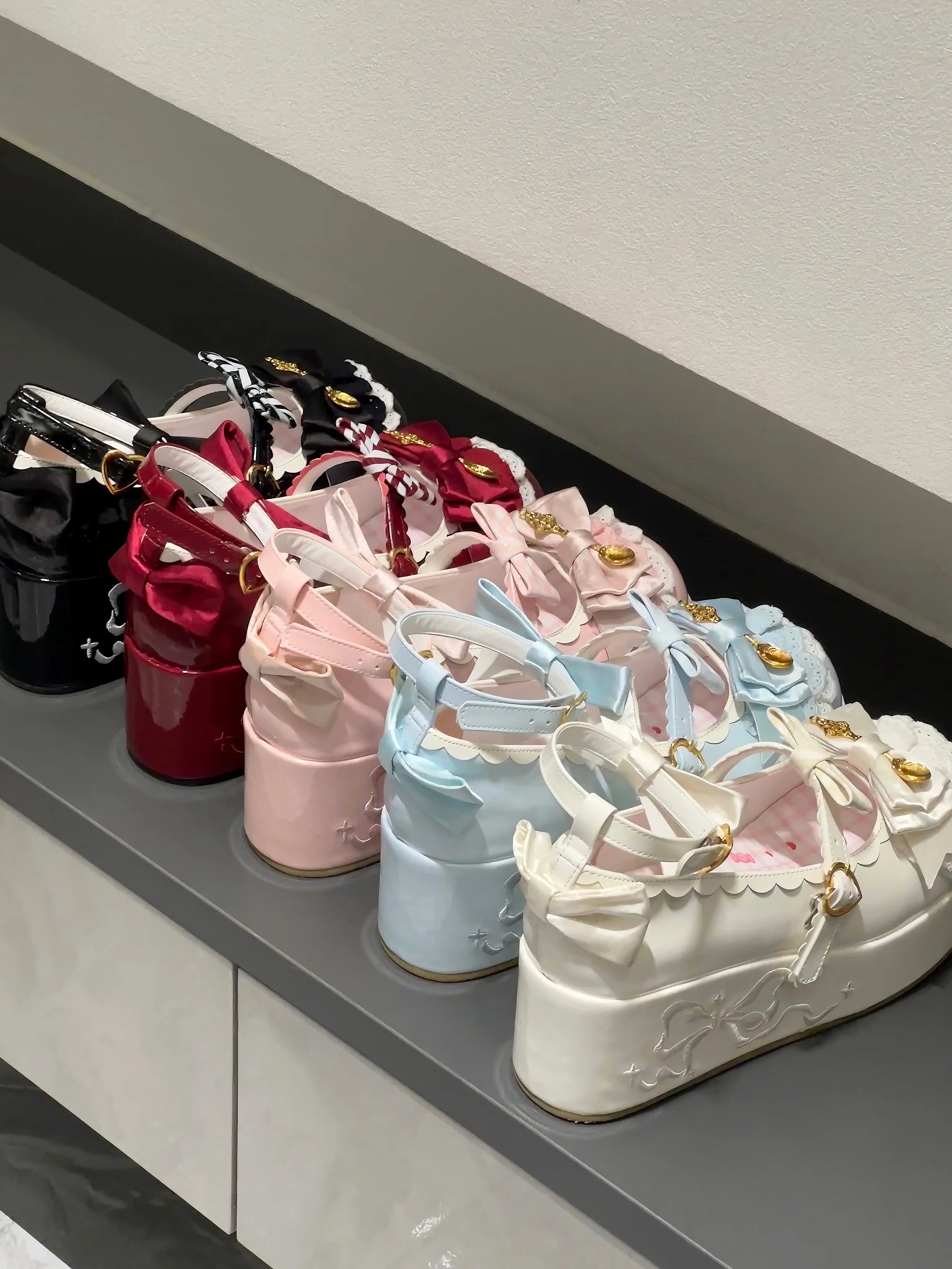 Mousse Rolls - Platform Sweet Lolita Shoes, Detachable Golden Spoon