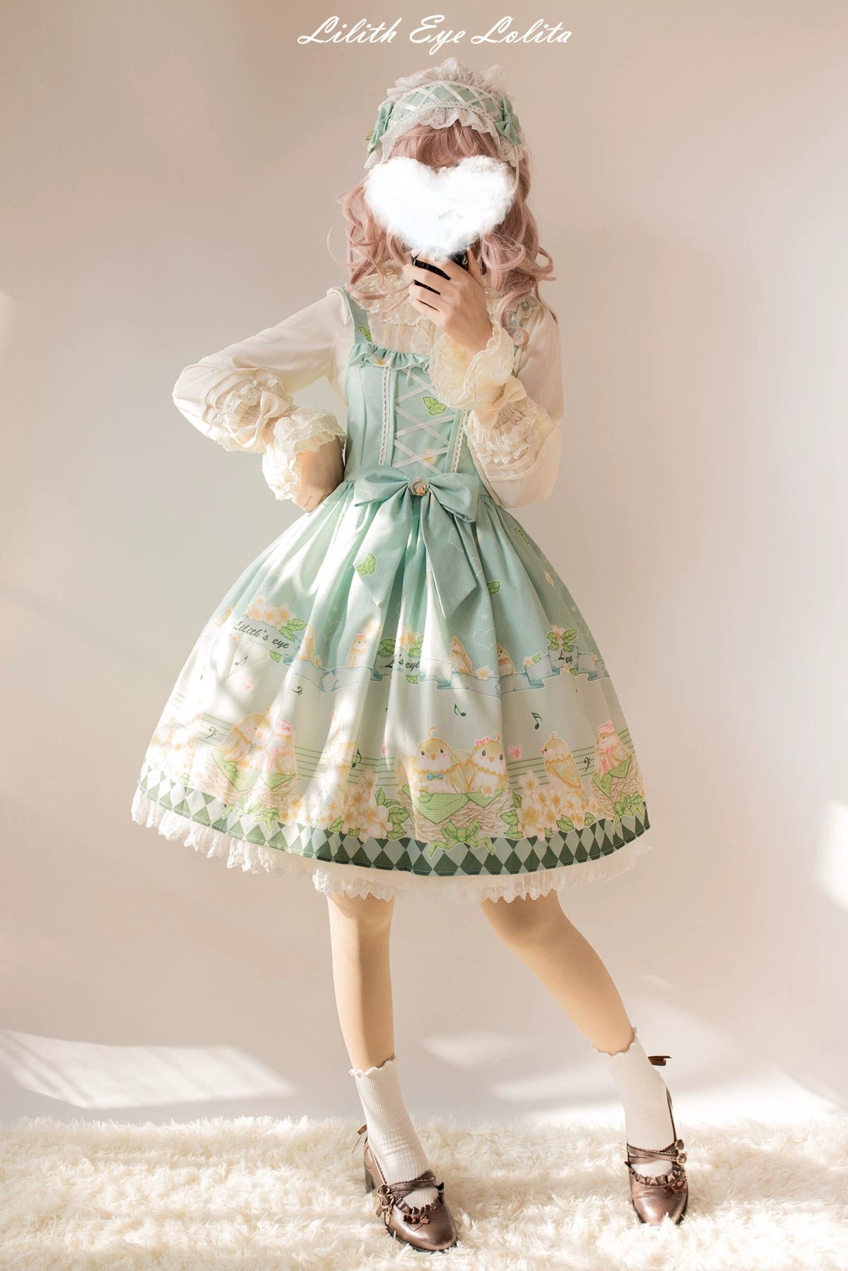 (BFM)LilithEye~Fat Tweeds and Plumeria~Daily Lolita Jumper Dress Fresh JSK 32806:390558