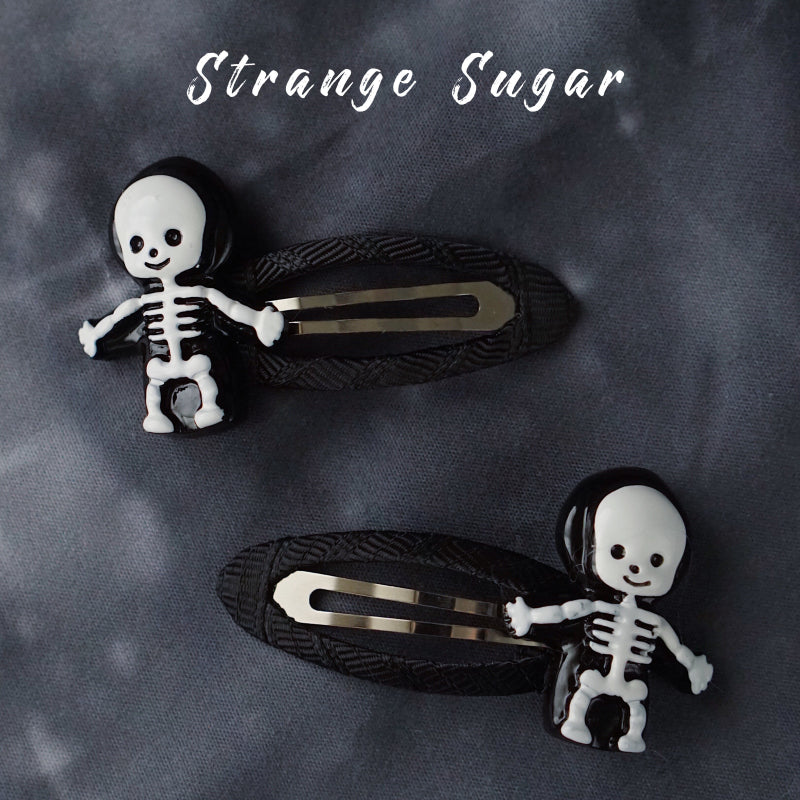 Strange Sugar~Gothic Skeleton Man Shaped Hair Clips   