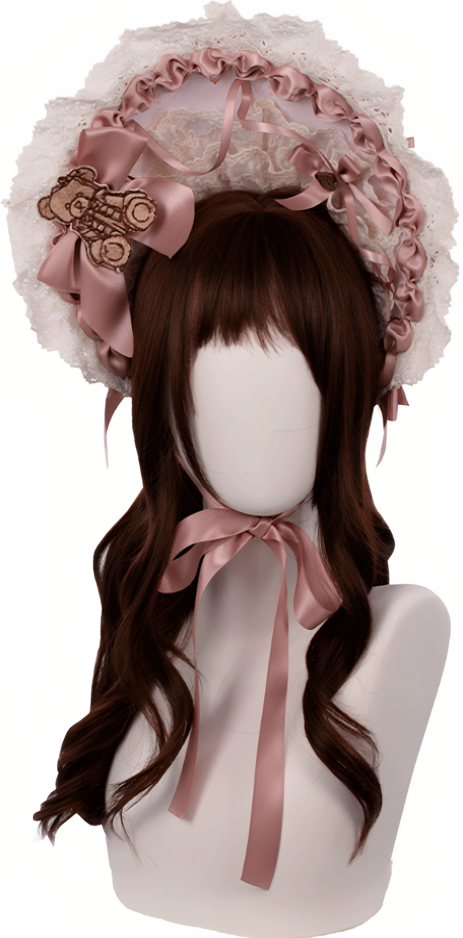 Antique Teddy Bear - Classic Lolita Printed JSK Dress with Ribbon Bows (2XL L M S XL) 45538:853227