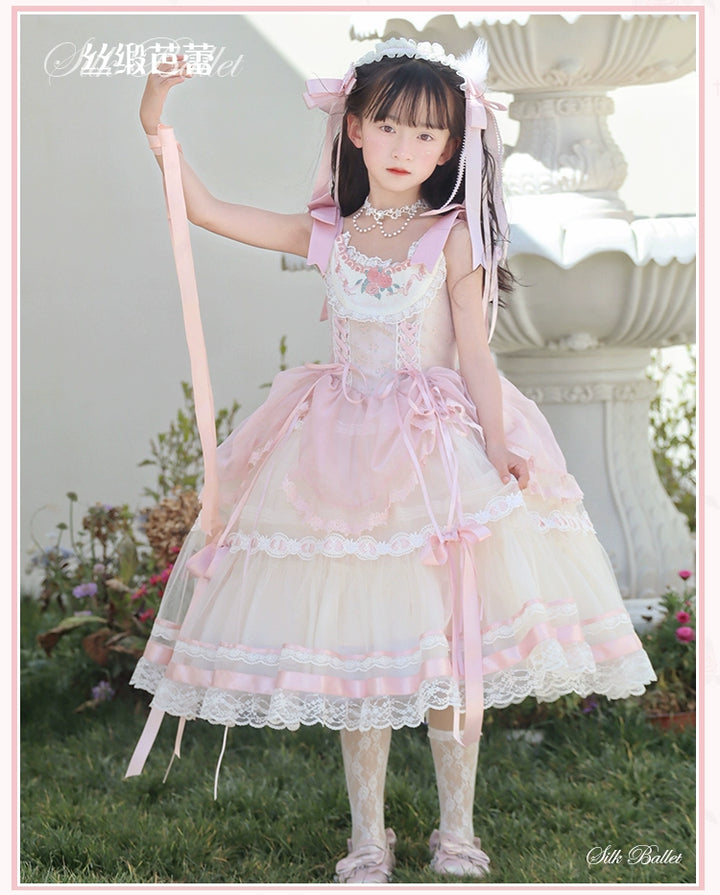 Mademoiselle Pearl~Silk Ballet~Kid Lolita JSK Dress Flower Wedding Lolita Dress