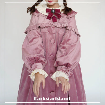 Dark Star Island~Winter Lolita Cape Velvet Antique Lolita Coat   