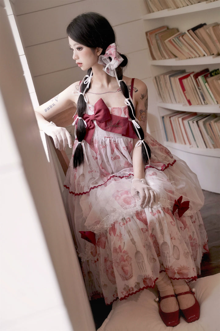 Babyblue~Strawberry Box~Sweet Lolita JSK With Strawberry Print 42972:760706