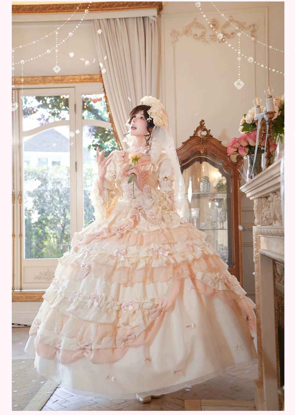 Strawberry Ribbon - Sweet Lolita Wedding Dress, Side Opening 44910:827497