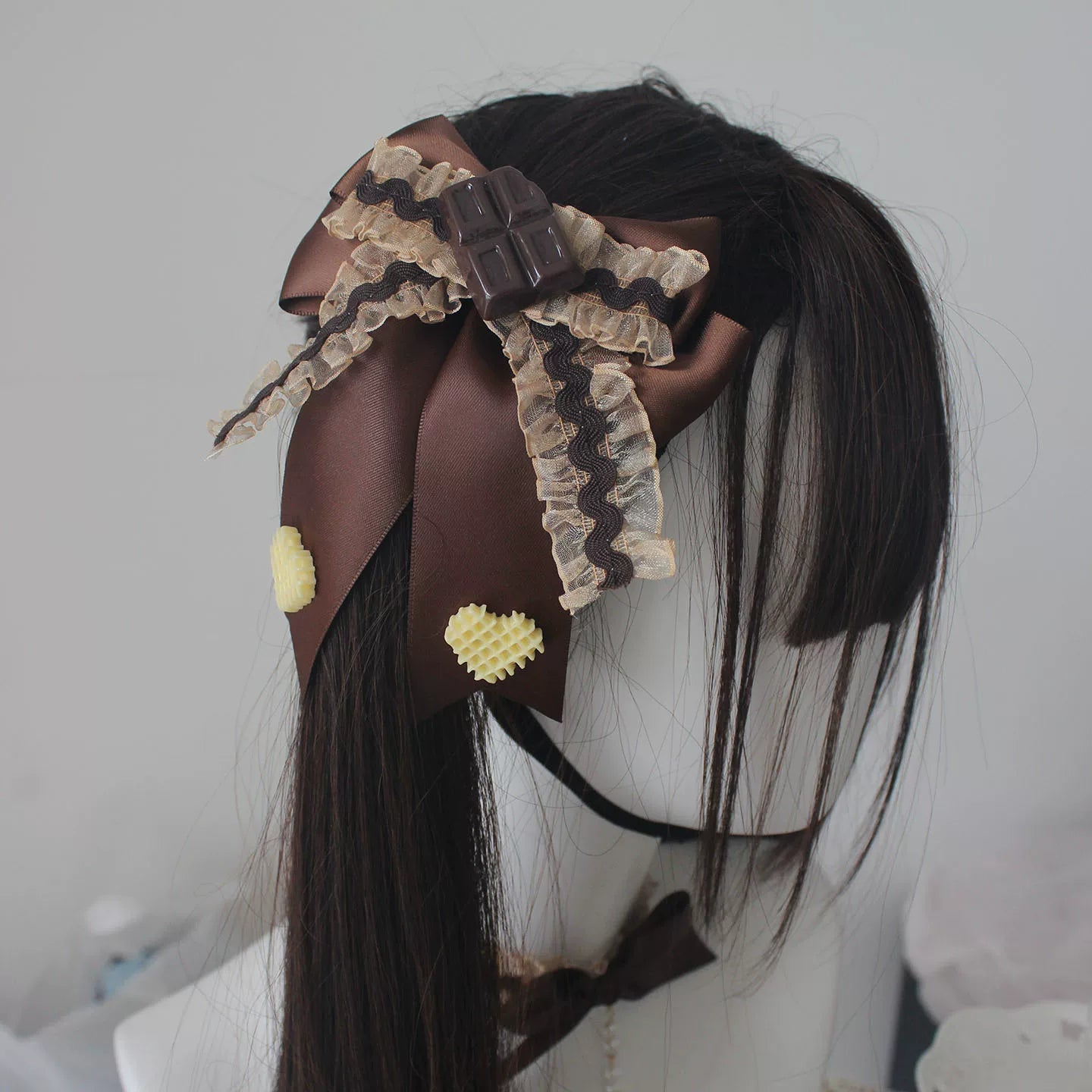 Chocolate Brown Kawaii Lolita Headdress & Choker Set 45845:864840