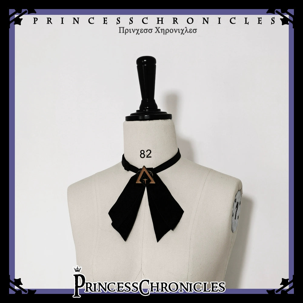 Princess Chronicles~Floral Intoxication~Retro Ouji Lolita Short Sleeve Shirt and Embroidered Shorts Set S bow tie 