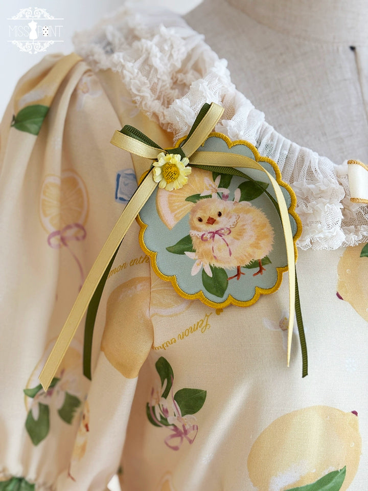 Miss Point~Lemon Chick~Country Lolita Accessories With Openwork Straw Hat 42983:760447