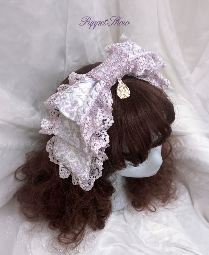 ZUOlanrichen~Puppet Show~Sweet Lolita BNT KC Cuffs Embroidery Brooch Badge S Purple KC 