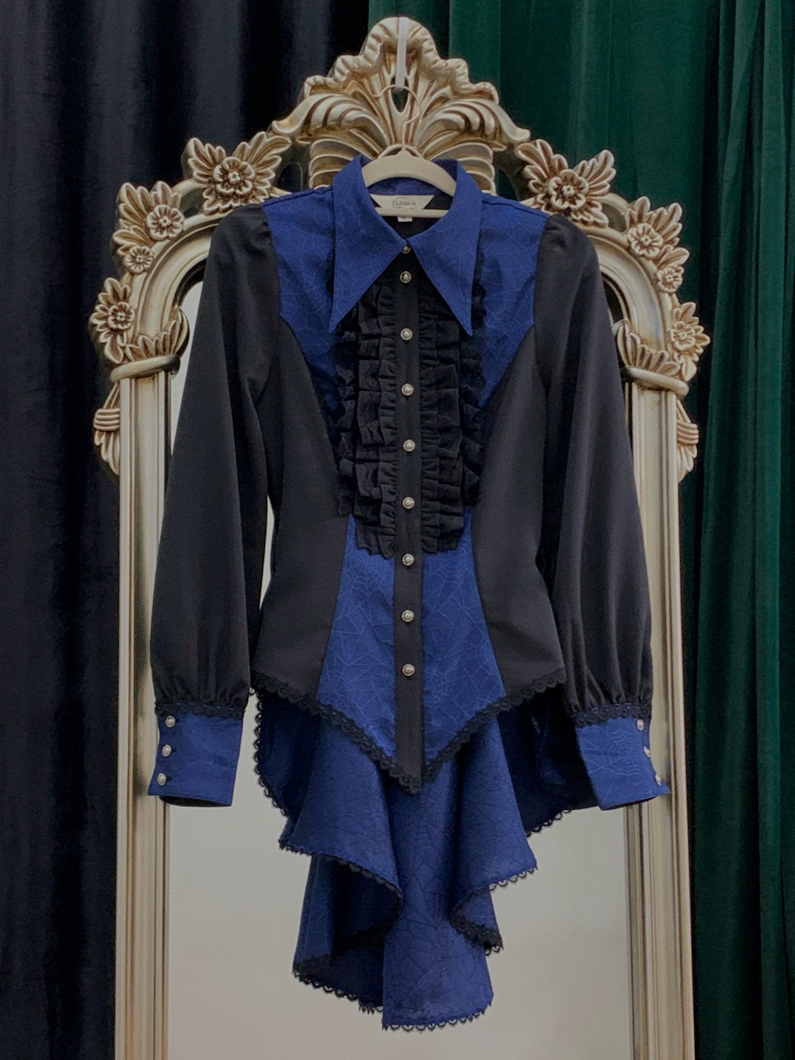 Little Dipper - Cold Rice - Ouji Lolita Shirt With Spiderweb Pattern in Several Versions 42876:756265