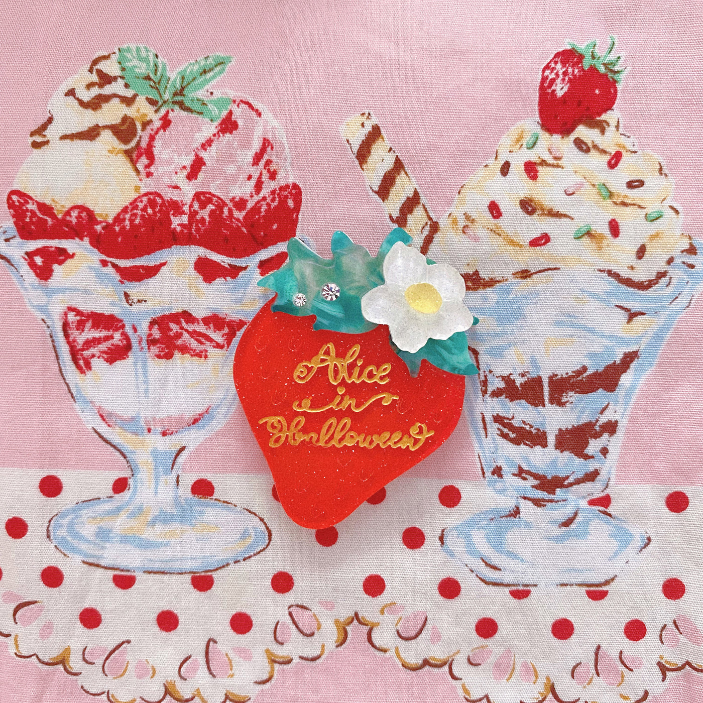 (Buyforme)Halloween Alice~Lolita Strawberry Accessory Set strawberry hairpin  