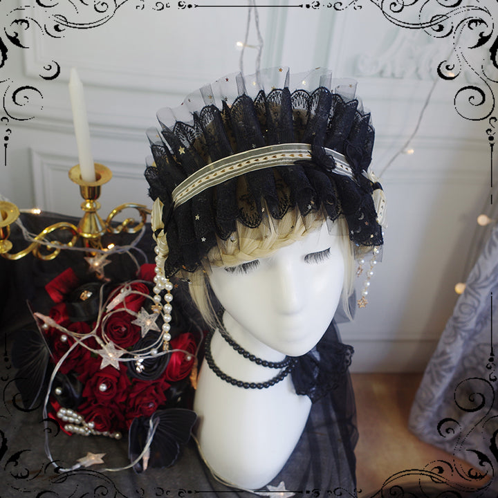 (Buyforme)Fairy Tales~Fate Quartet Bridal Lolita Gothic Accessories Blouse black Free size hairband