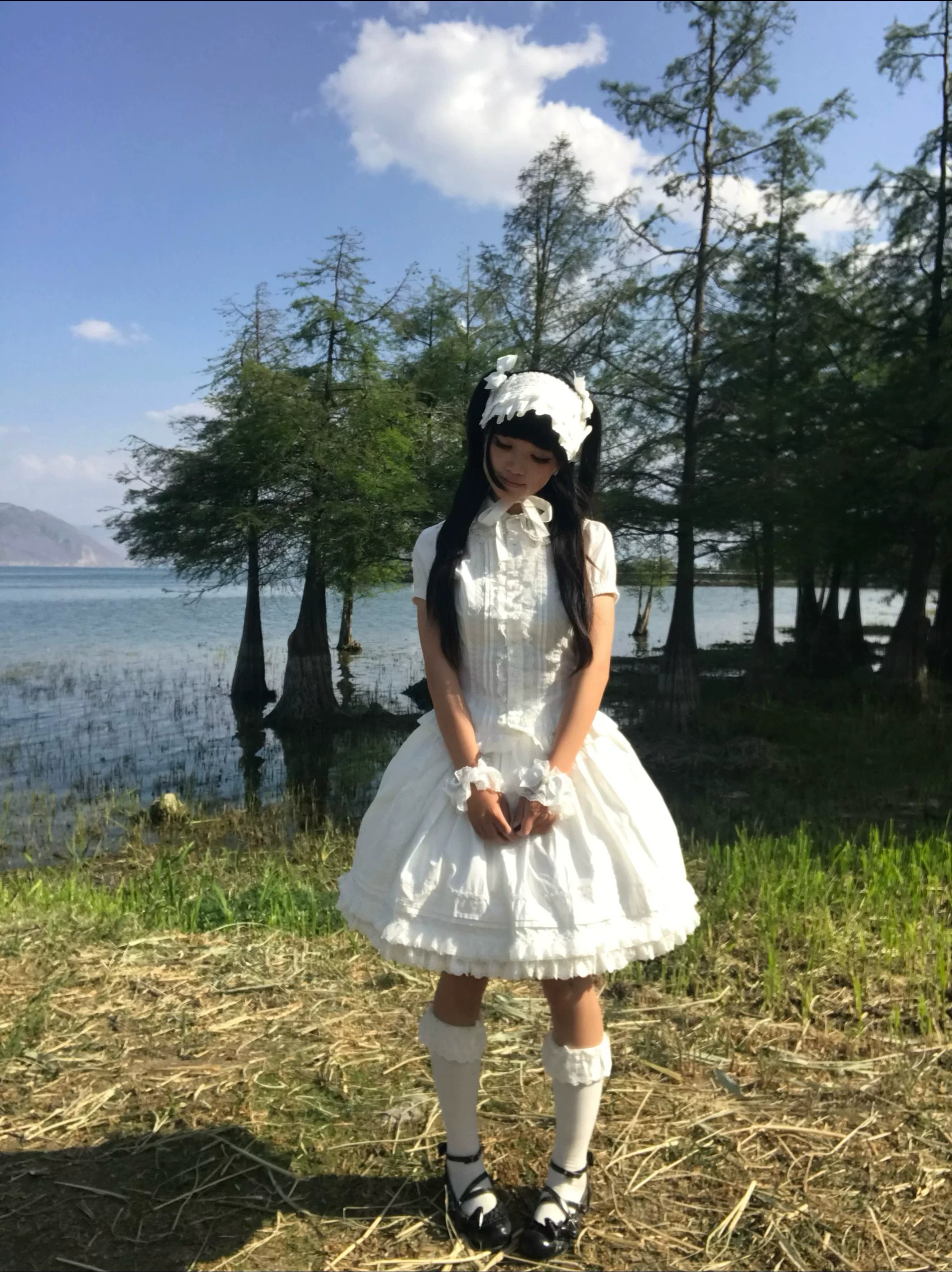 Sugar Heart Rose - Cotton Old School Lolita SK with Ruffled Hem