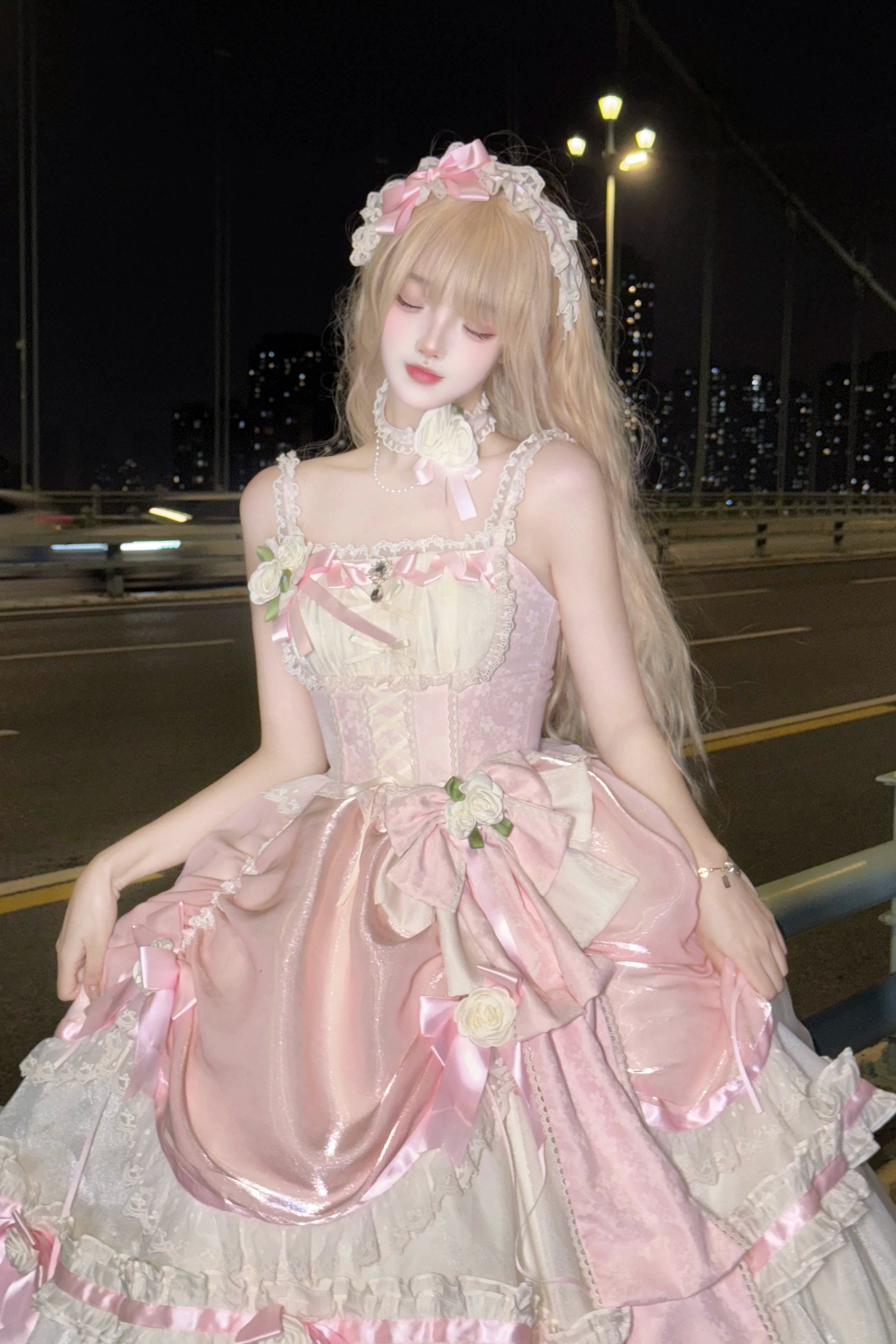 Wild Blooms Letter - Wedding Loliita JSK Dress, Detachable Flower Decoration