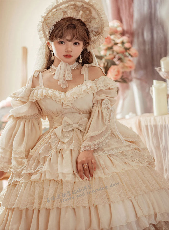 Dawn and Morning - Elegant Lolita OP Dress Sunrise Elf Long Dress