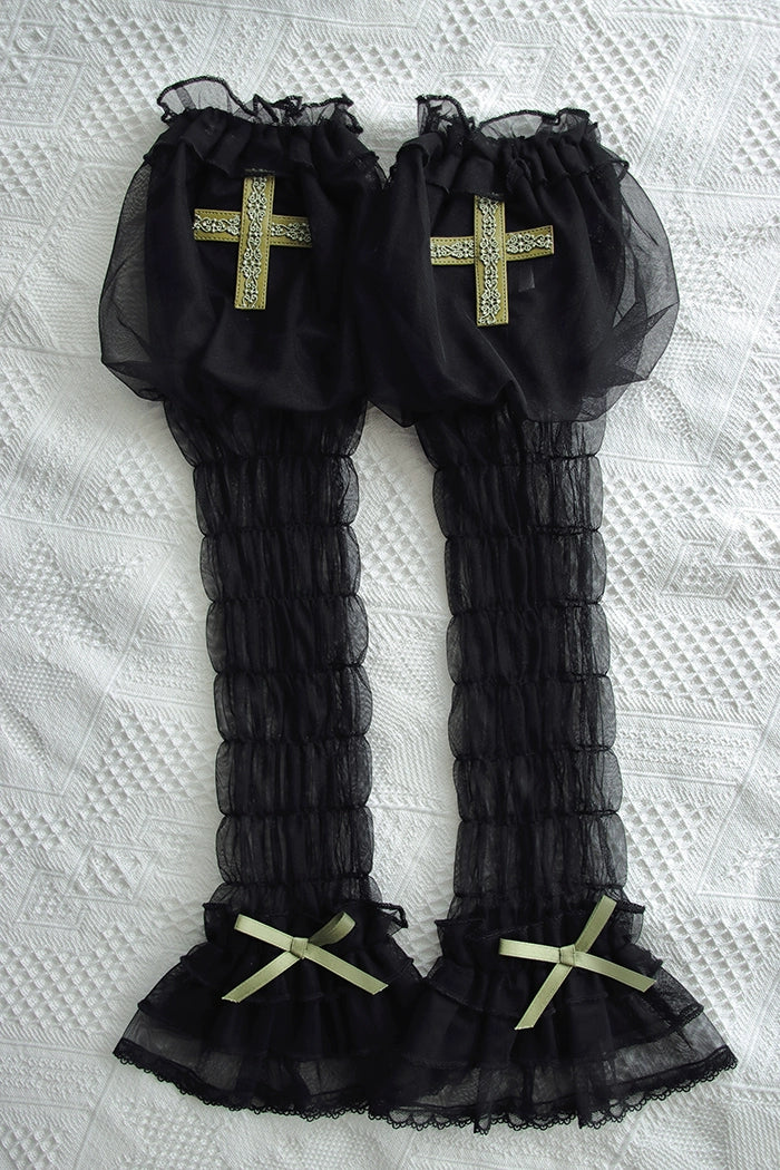 Alice Girl - Cross Maiden - Gothic Lolita Cuffs Puff Arm Sleeves