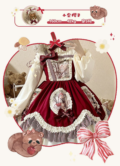 Lineall Cat~Beery Jungle~Kawaii Lolita Doll OP Daily Lolita Dress   