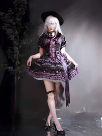 Uncle Wall Original~Stacked Black Currant~Gothic Lolita OP Dark Adjustable Lolita Dress