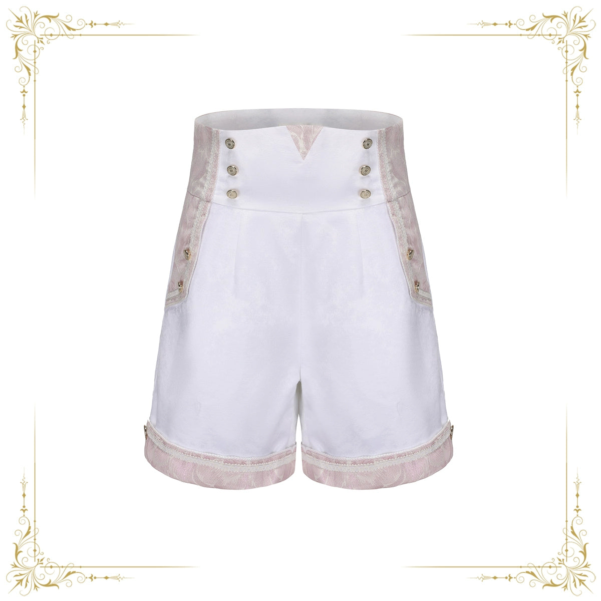 Immortal Thorn - Night of Sword - Ouji Lolita Shorts High Waist Prince Shorts S Pink white