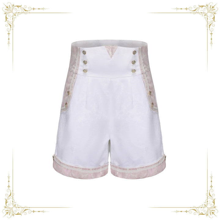 Immortal Thorn~Night of Sword~Ouji Lolita Shorts High Waist Prince Shorts S Pink white 