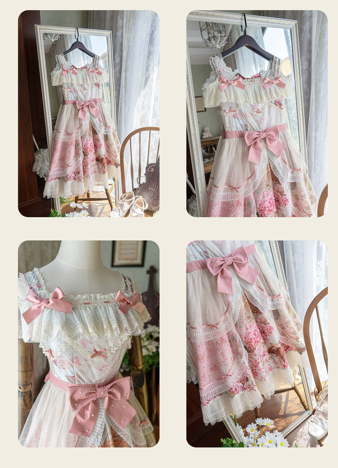 (BFM)Alice In Wonderland~Vintage Elegant Lolita JSK Dress Palace Style Summer Dress   