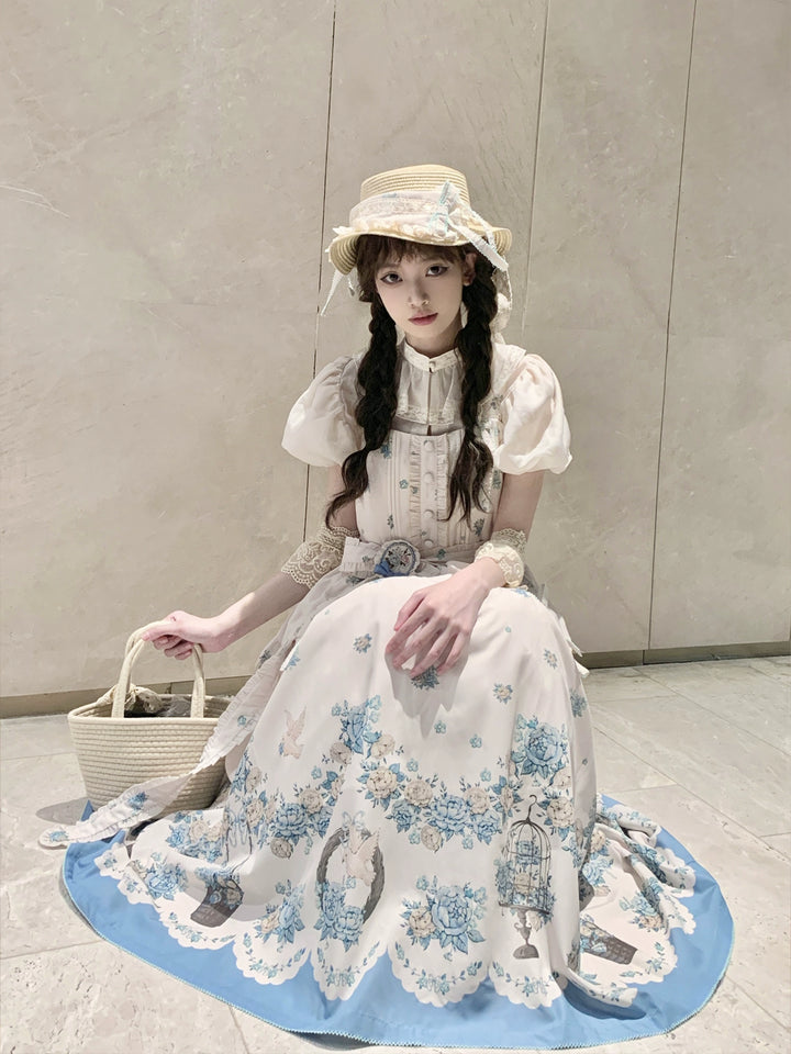 DreamWhale~Floral and Bird Series~Classic Lolita JSK Suit Floral Print Dress 40910:679588