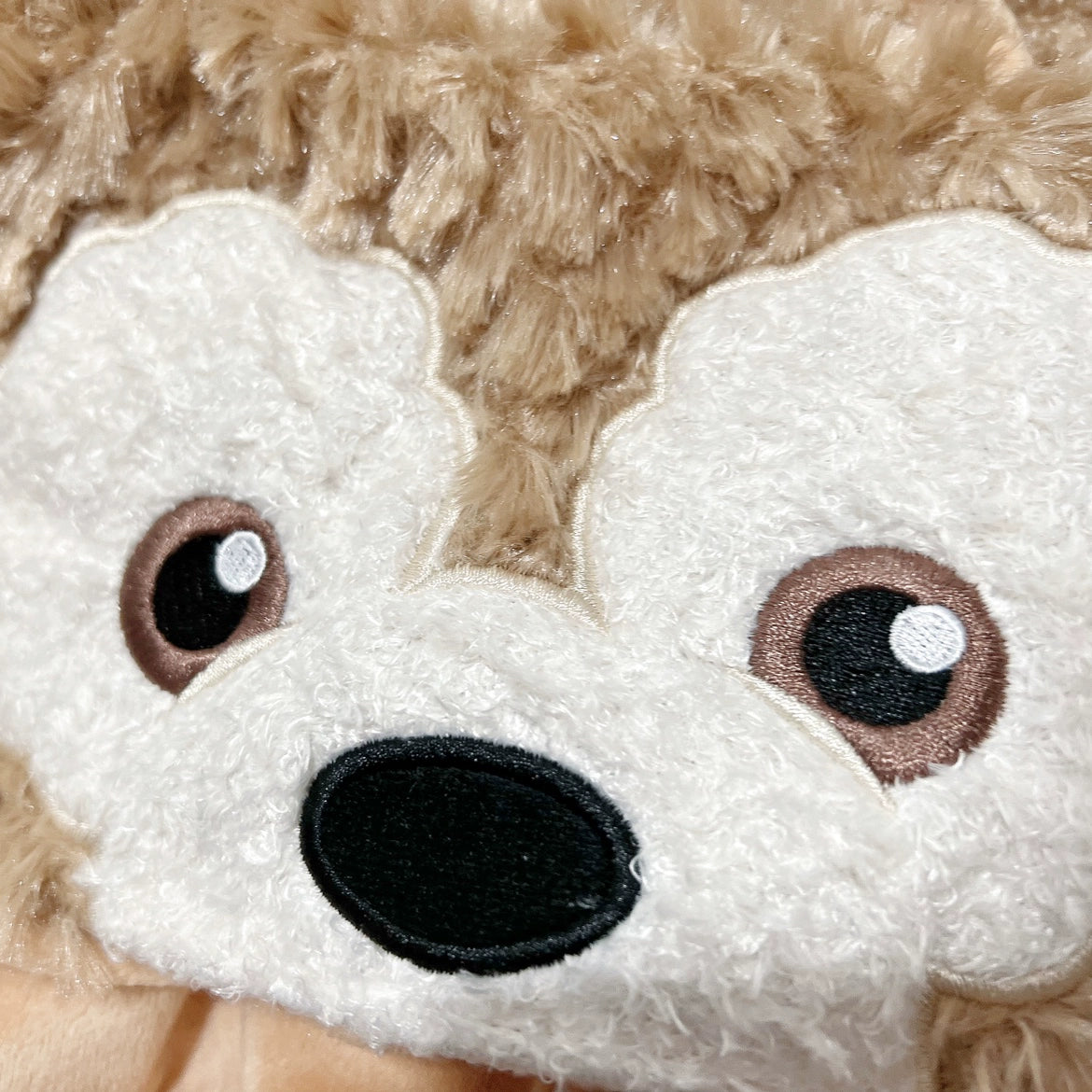 MAID~Winter Lolita Hat Plush Bear Ear Hat Brown and coffee (embroidered eyes, washable)  