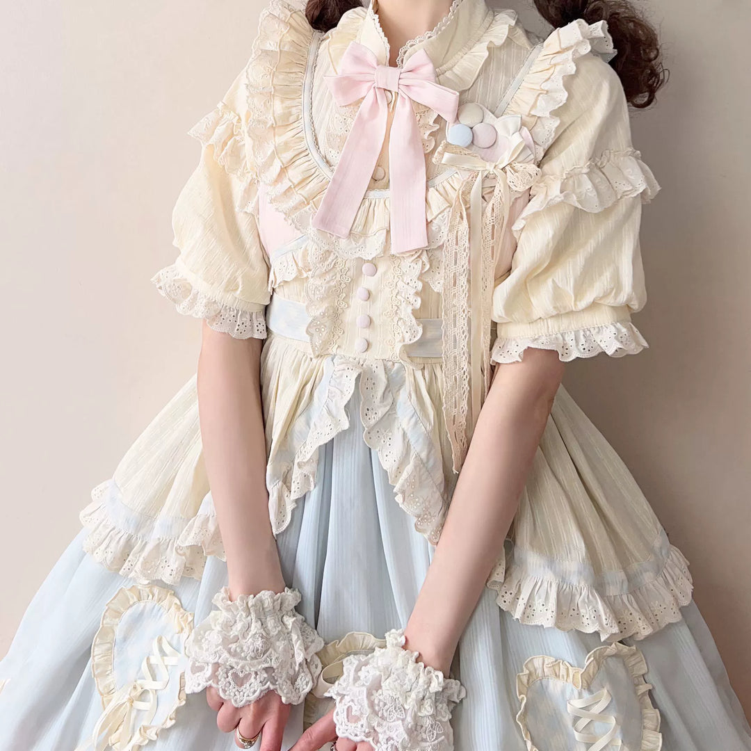 Uncle Wall Original~Dreamy Macaron~Sweet Lolita JSK Dress Solid Color Shirt   