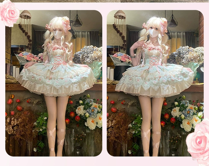 Sakurahime~Sweet Lolita JSK Princess Lolita Dress and Lovely Accessory   