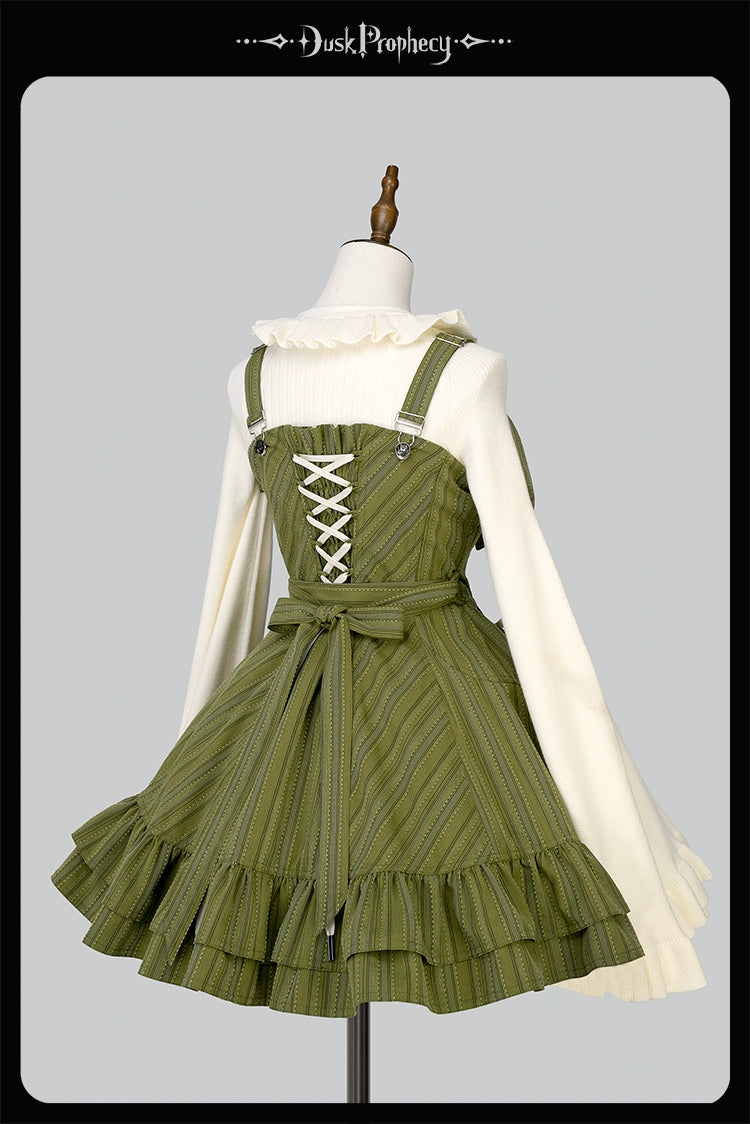 DuskProphecy - Heron - Classic Lolita Striped JSK Dress, Halter Neckline 44313:802880