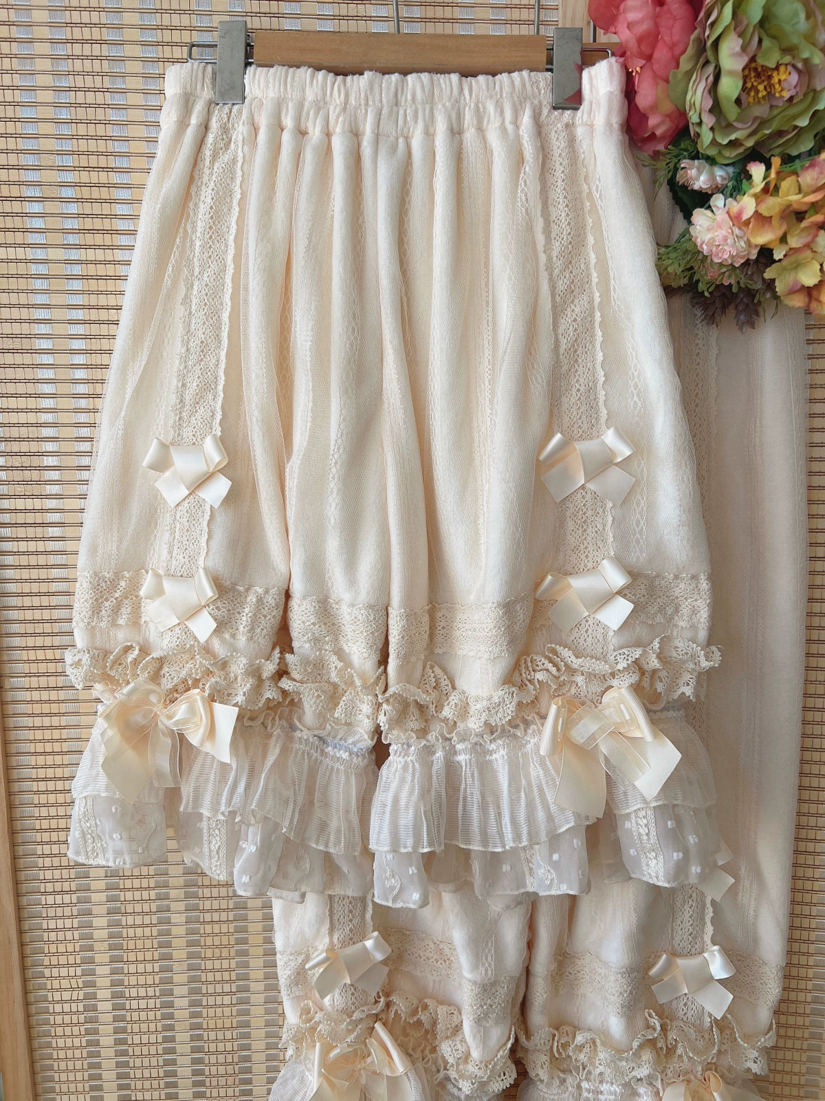 Ilovexiaolu - Gorgeous Lolita Bloomers in Coral Fleece & Cotton Styles Summer - Cotton Jacquard - Apricot - Non Gold Thread - Long Bloomers F