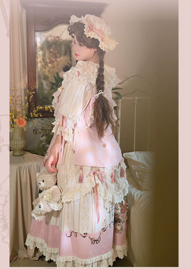 NanShengGe~Girl's Story Book~Plus Size Sweet Lolita OP Dress Two-piece Dress Suit 40704:673348