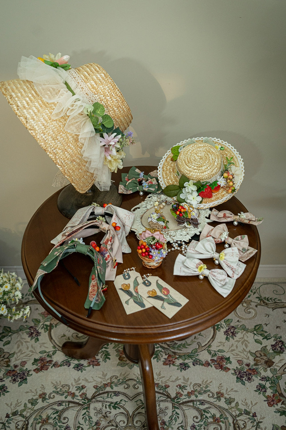 (Buyforme)Miss Point~ Forest Lolita Small Straw Hat Clip KC Accessory