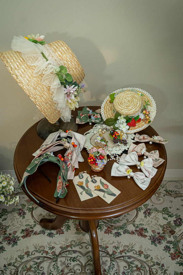 (Buyforme)Miss Point~ Forest Lolita Small Straw Hat Clip KC Accessory