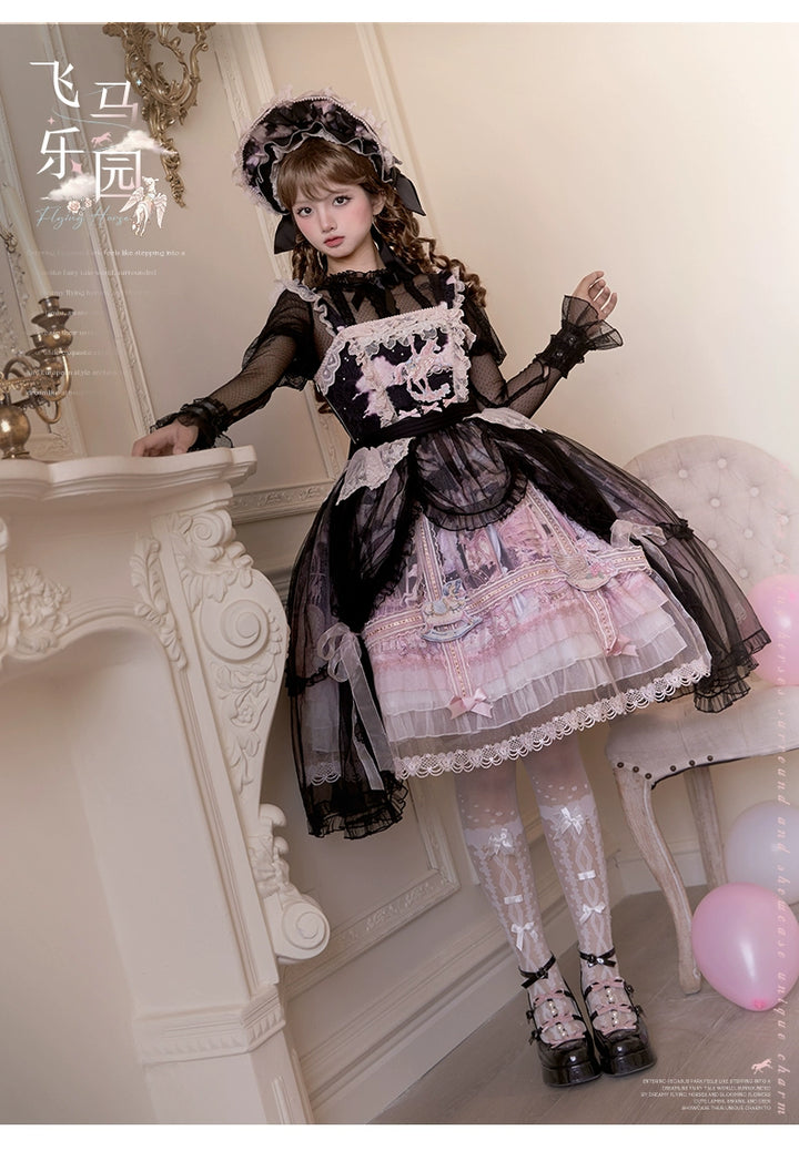 Urtto~Pegasus Park~Sweet Lolita JSK Dress Dual Color Princess Lolita Dress Set 41528:701796