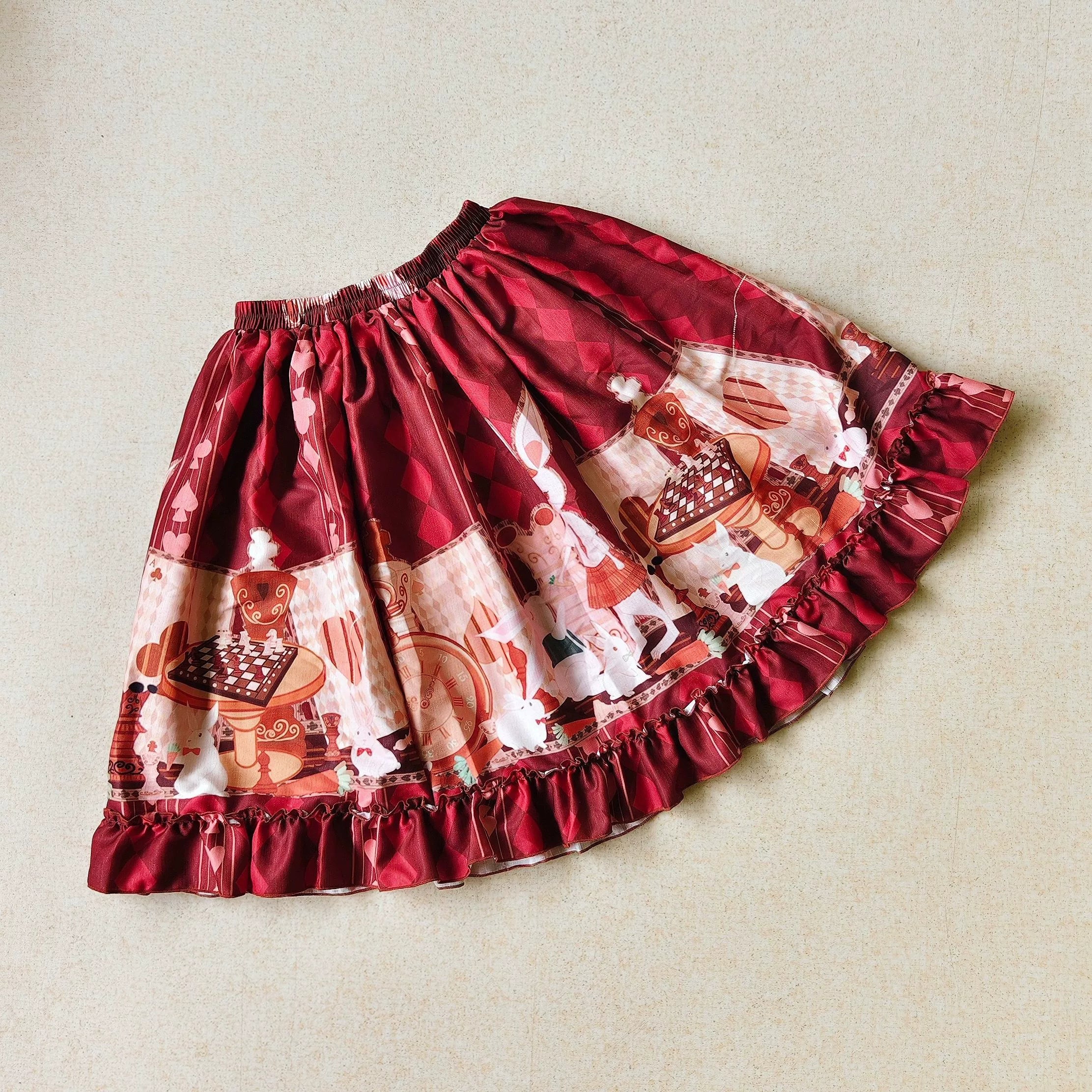 Magic Tea Party - Cotton Lolita SK Multiple Patterns Lolita Skirt Collection M Chino's Tea Party