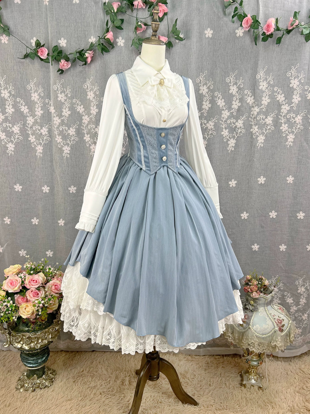 DMFS Lolita~Dreamland of Enchantment~Classic Lolita JSK Retro Bust-supporting Lolita Dress