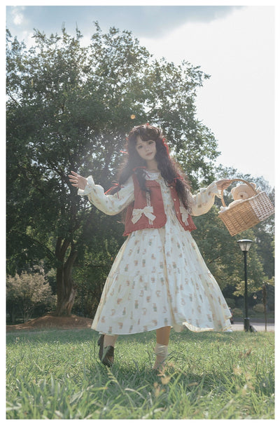 (Buyforme)With Puji~PH-Style 3-tiered Lolita OP and Vest   
