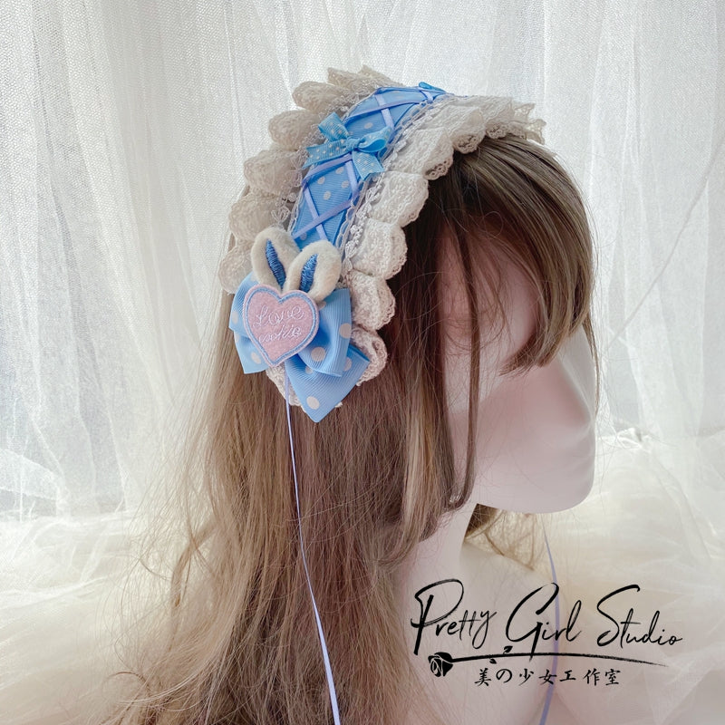 Pretty Girl Lolita~Sweet Lolita Blue Headwear Handmade Accessory a hairband  